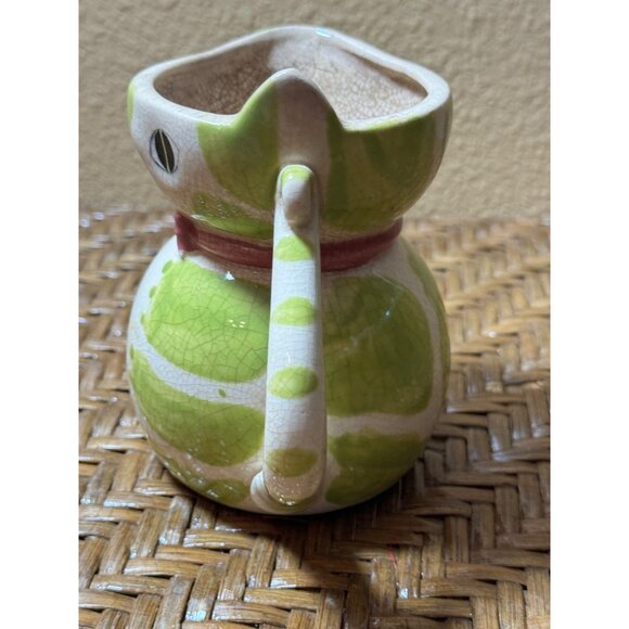 Vintage Ceramic Cat Shaped Creamer Pitcher With Crackle Glaze Finish - Picture 3 of 9